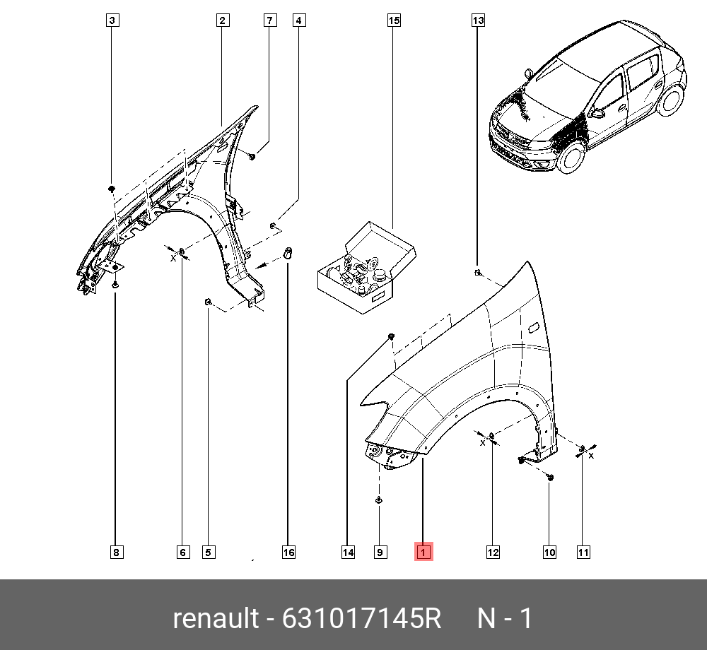 "27" Замена крыла - Renault Logan (1G), 1,4 л, 2006 года кузовной ремонт DRIVE2