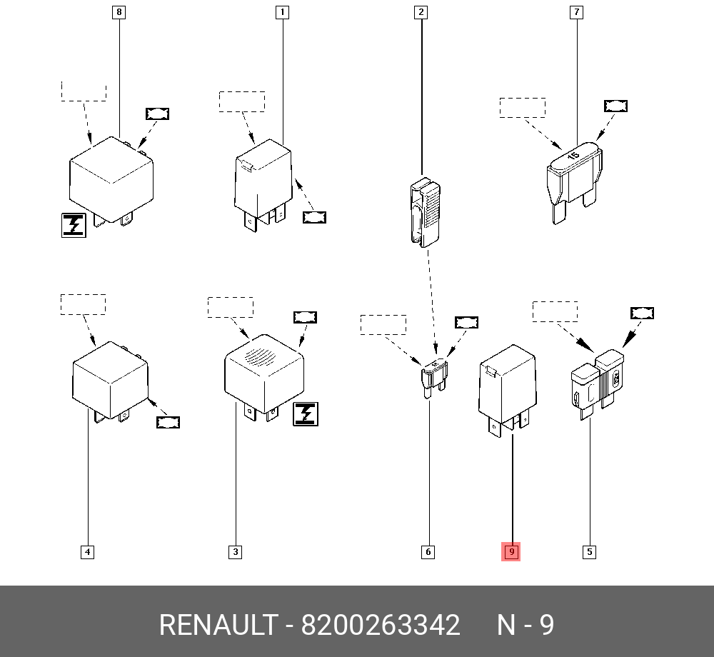  Реле противотуманных фар (Renault) 8200263342