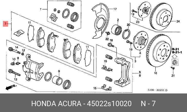 Колодки тормозные, комплект, передние   HONDA арт. 45022S10020