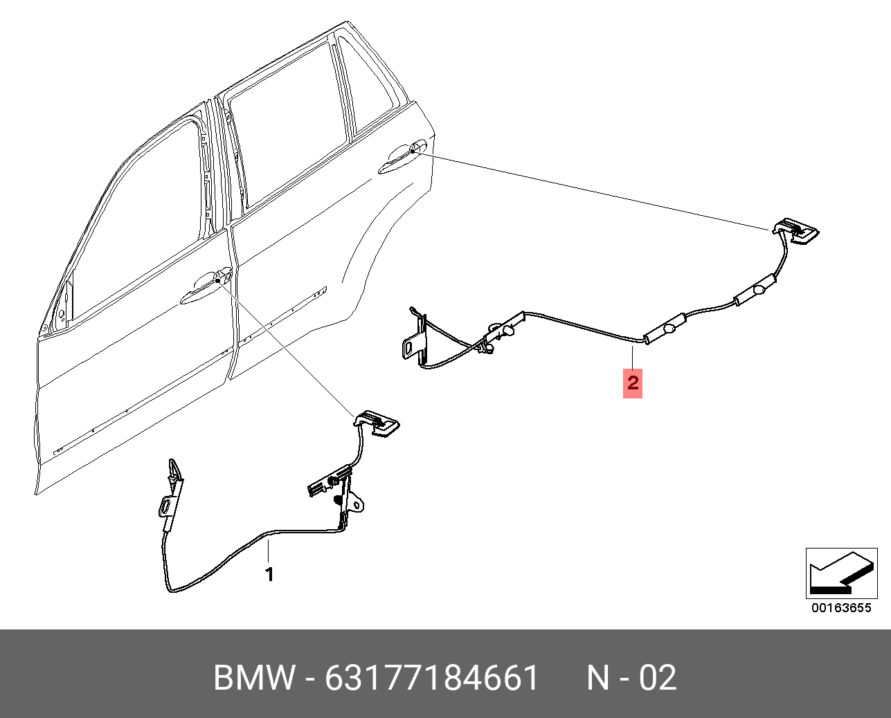 63 17 7 184 661 Подсветка ручки двери BMW купить, цена в Челябинске