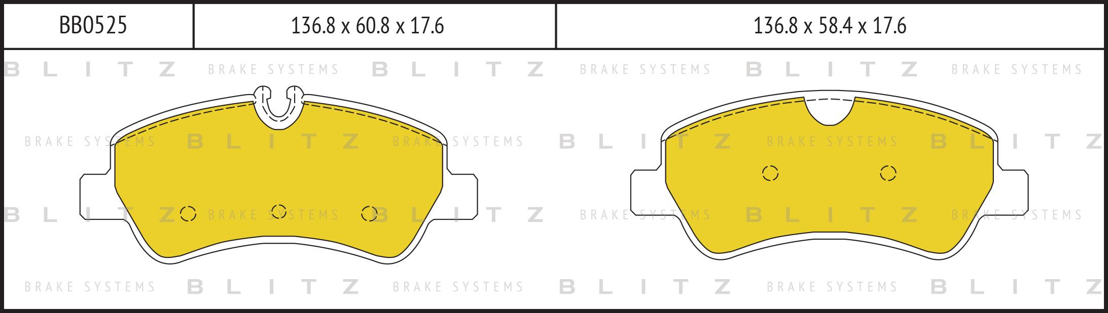 Колодки тормозные задние (с 2013 г) (BLITZ) BB0525