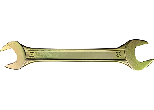 Ключ рожковый, 17 х 19 мм, желтый цинк. СИБРТЕХ 14310