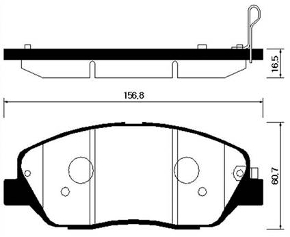 колодки тормозные передние (156.7*60.7 см. VIN) Hyundai Santa Fe I-III 05-, Kia Sorento III 09-, SsangYong Actyon II 12-