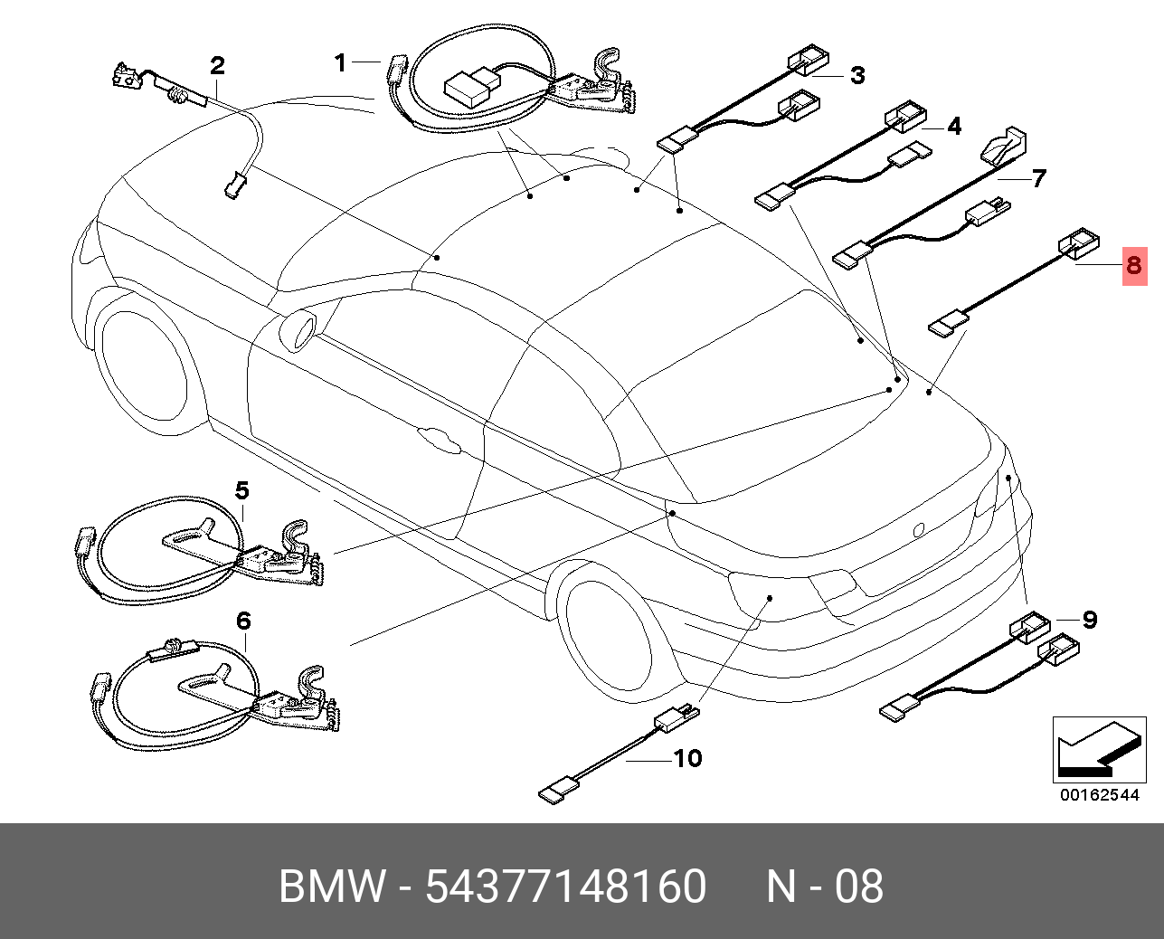 54 37 7 148 160 Датчик холла пакета крыши BMW купить, цена в Челябинске