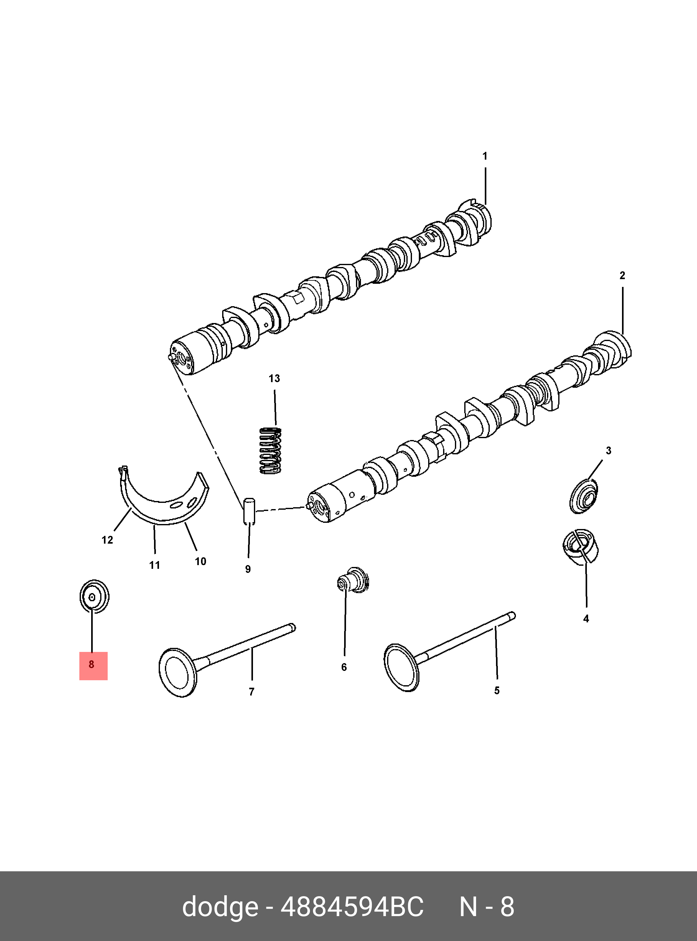 4884 594BC CHRYSLER DODGE JEEP Кулачок распределительного вала