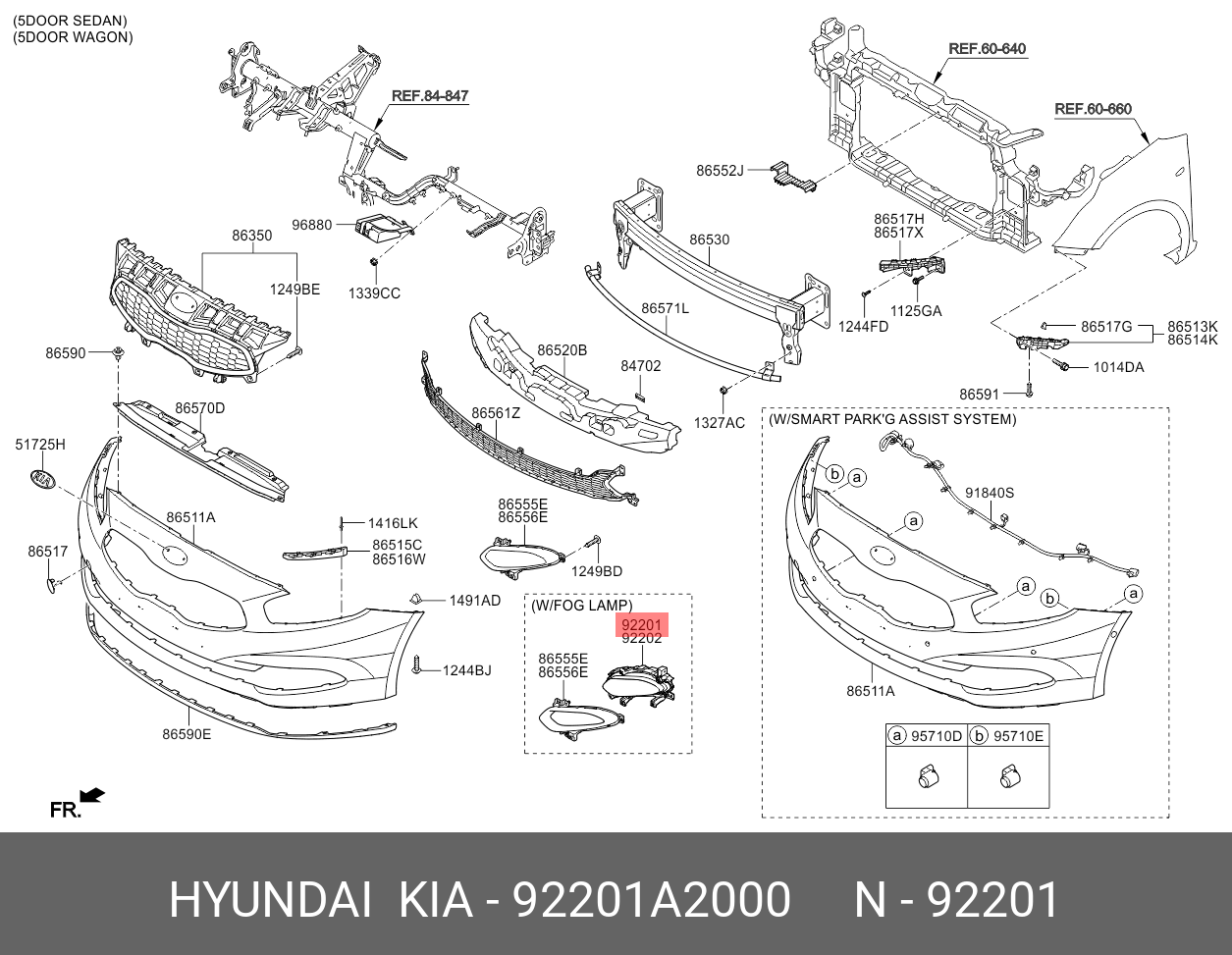 92201A2000 HYUNDAI-KIA Фара противотуманная левая KIA CEED (2012>)