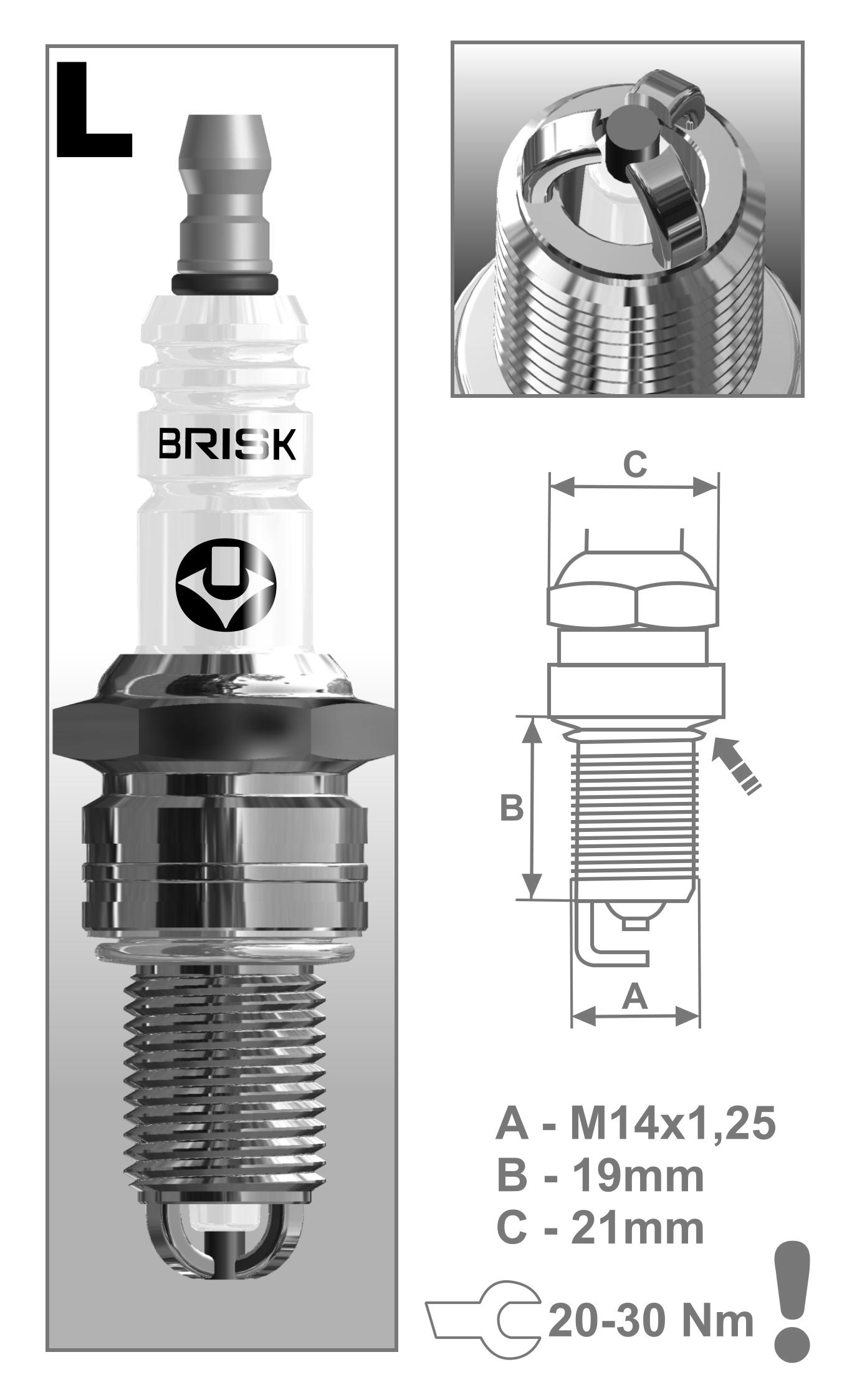 Свеча Brisk Extra LR15TC ( ВАЗ 2101-21099 ) 3-х элект. Чехия(4шт.)