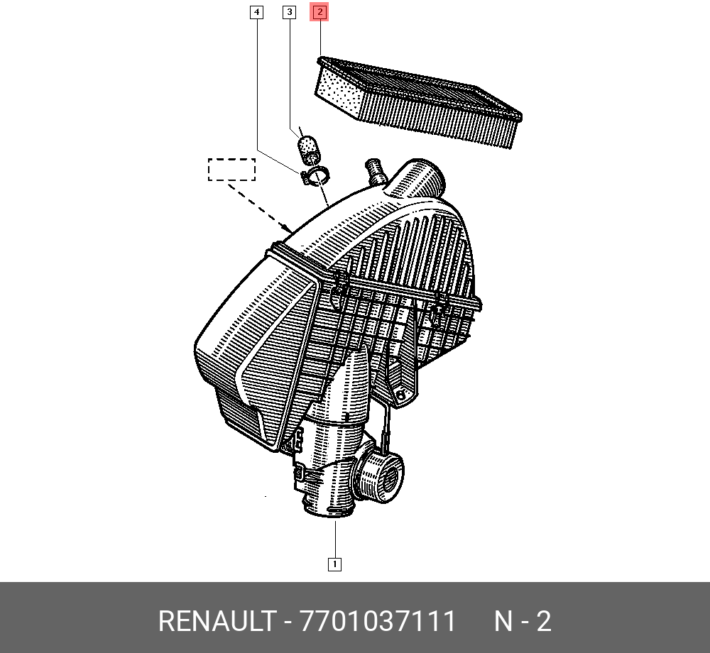 Фильтр воздушный   RENAULT арт. 7701037111