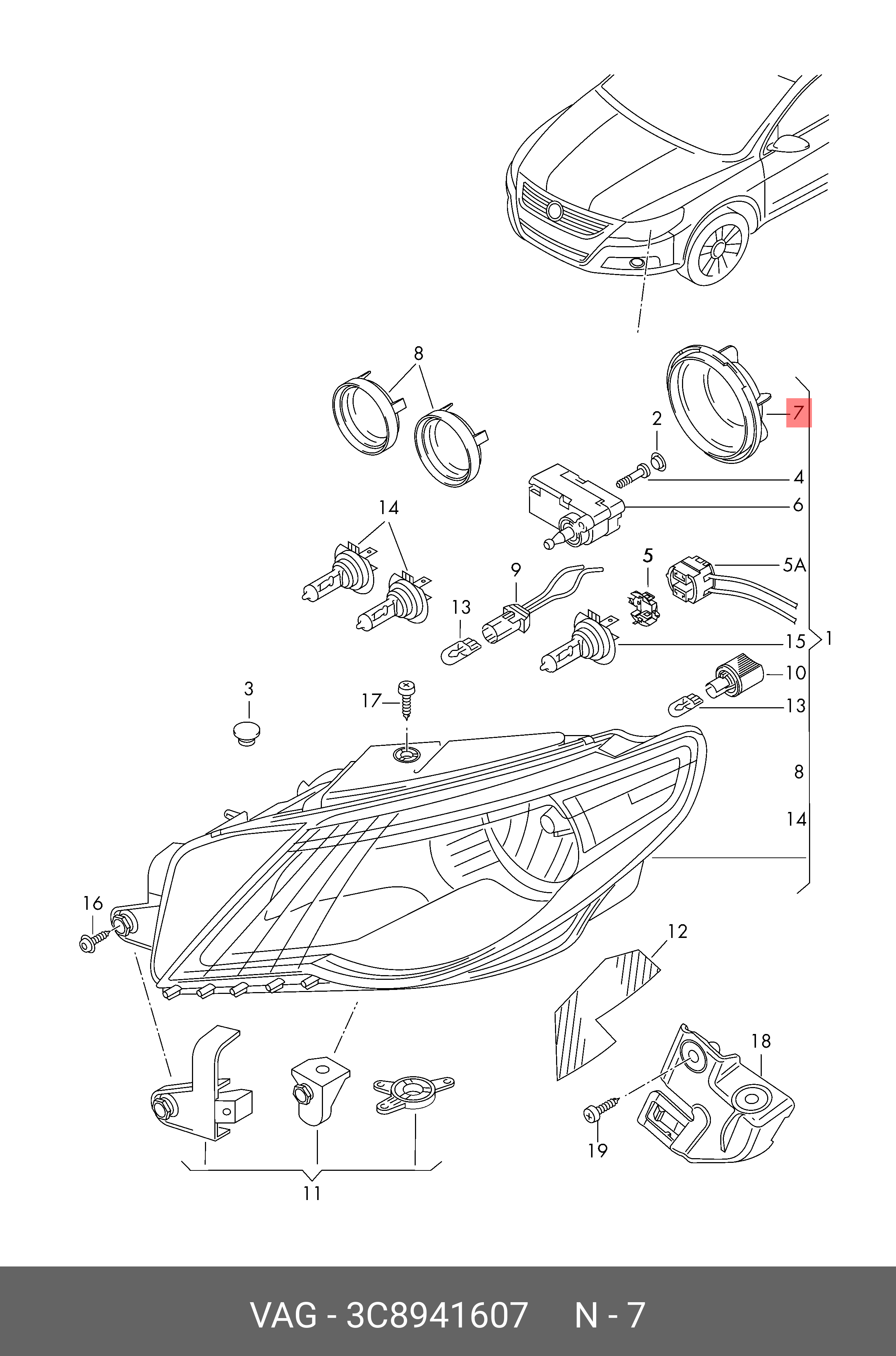 Passat cc схемы. Фара Пассат СС 2010 схема. 3c8941005f схема фары. Ремкомплект фар Passat cc 2012. Схема фар Passat cc.