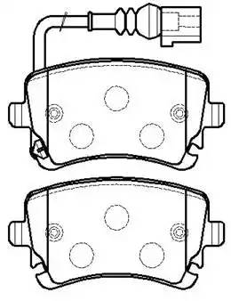 Колодки тормозные задние с датчиком VW Multivan V 03-, VW Transporter V 03-/ VI