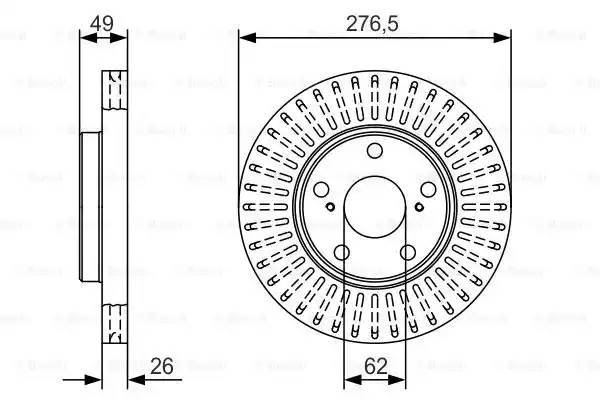 диск тормозной передний 277mm AURIS 1.3-2.0 12-, COROLLA 1.3-1.8 13-