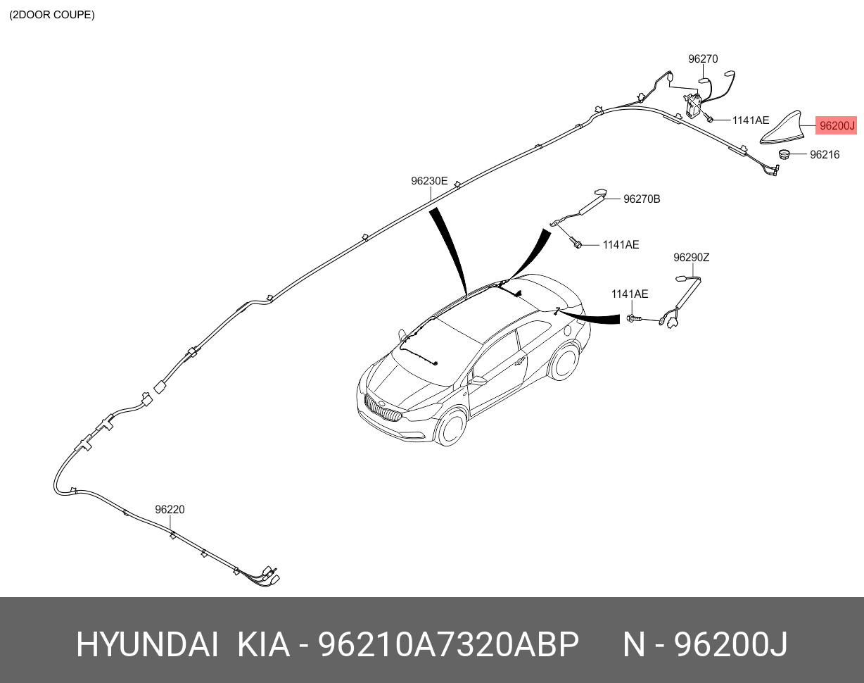 96210A7320ABP ШТЫРЕВАЯ АНТЕННА АВТОМАГНИТОЛЫ HYUNDAI KIA купить, цена в  Челябинске