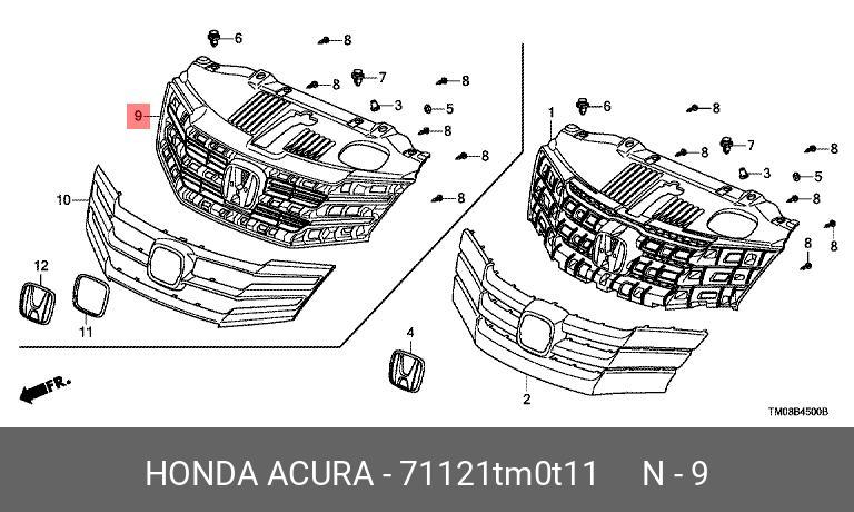 Honda CITY 12-13 GRILLE ASSLY CHRM [3] - 71121-TM0-T11 | Spare