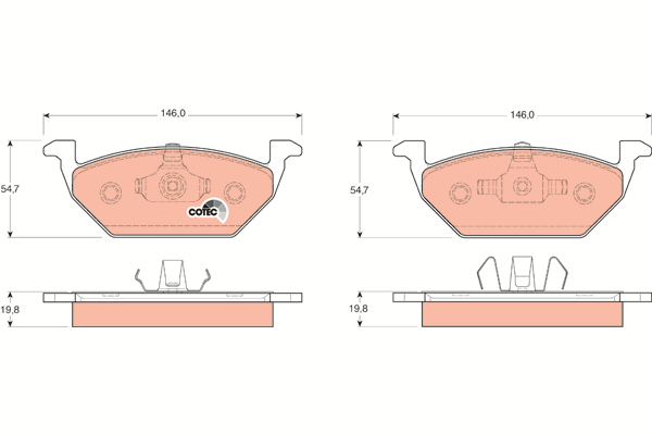 Передние колодки Skoda Fabia, Volkswagen Polo