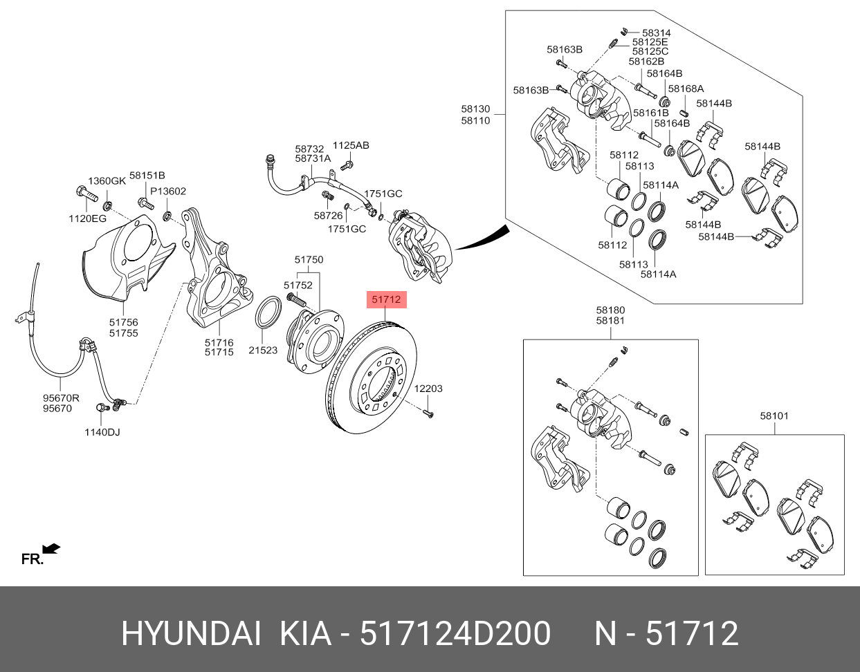 Диск тормозной, передний   HYUNDAI/KIA арт. 517124D200