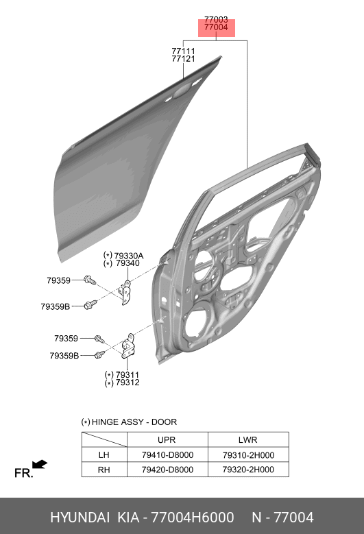 Hyundai ACCENT 18-20 DOOR REAR RH - 77004-H6000 | Spare Parts Shop ...