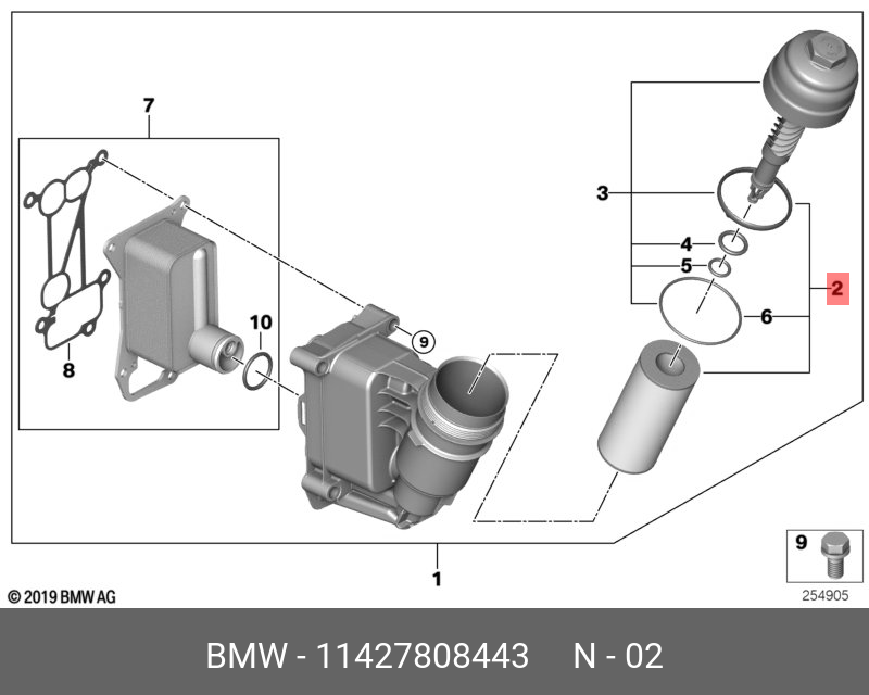 фильтр масляный дизель BMW 3 (E90), 5 (F10), X5 (E70), X6 (E71, E72) BMW X6 (E71, E72) 2008-2014
