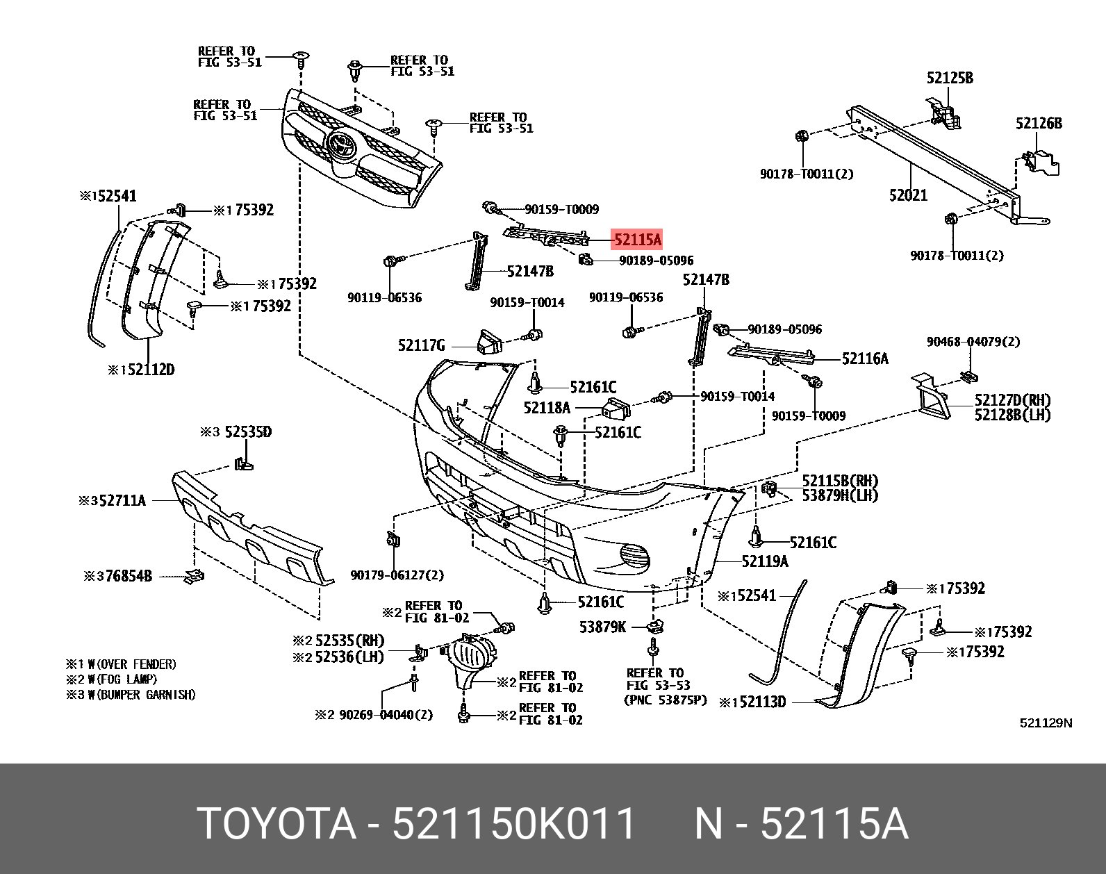 Каталог запчастей тойота рав 4. 52115a Toyota. Кронштейн усилителя бампера Тойота Хайлюкс. Toyota 52116-0k110. Hilux деталь на схеме.