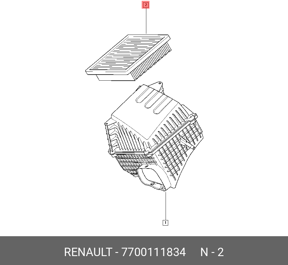 Фильтр воздушный   RENAULT арт. 7700111834
