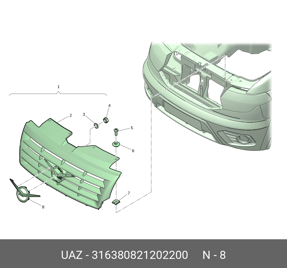 ЭМБЛЕМА - ЗАВОДСКОЙ ЗНАК УАЗ-ПАТРИОТ UAZ UAZ 316380821202200 на АКГС МАРКЕТ  - Звоните по тел. 8-800-775-44-50