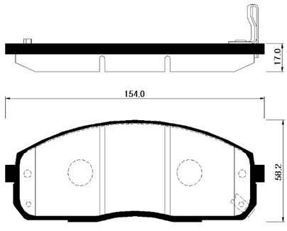 Колодки тормозные передние (154*58.2) HYUNDAI: H1, STAREX 97-06