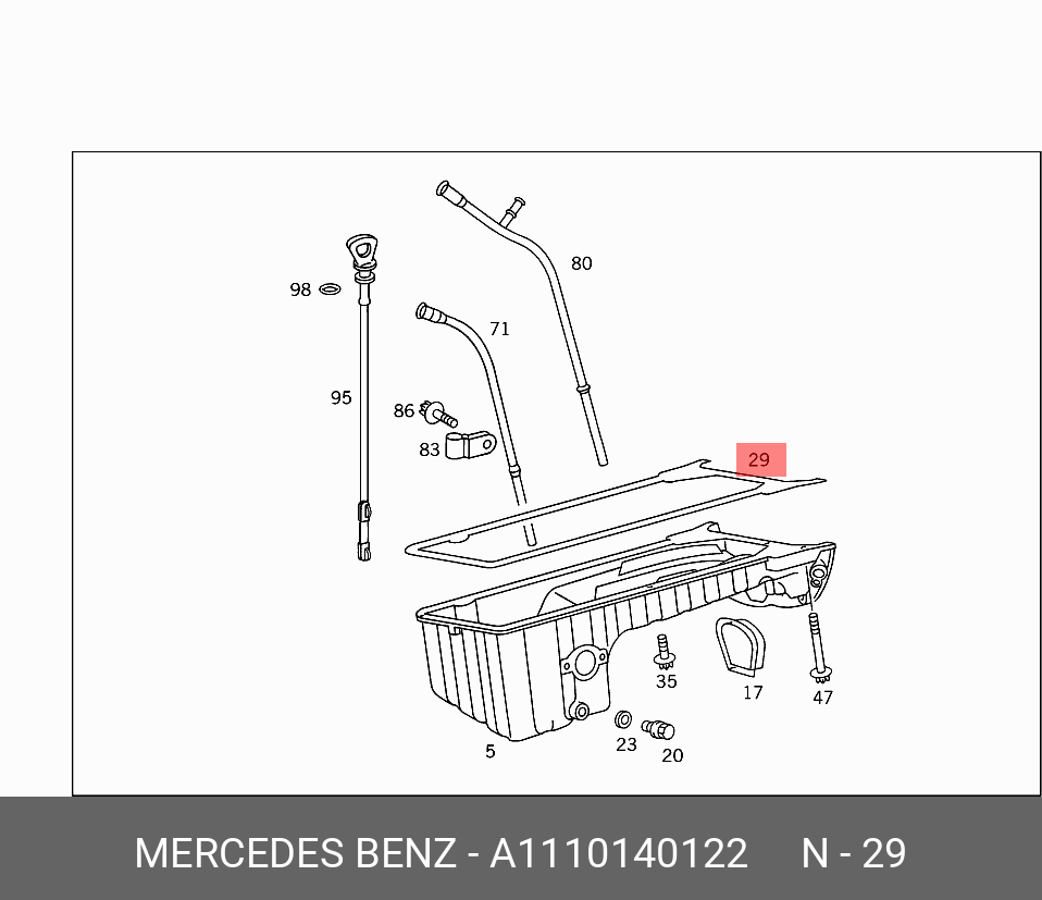 A 111 014 01 22 MERCEDES BENZ Oil pan gasket