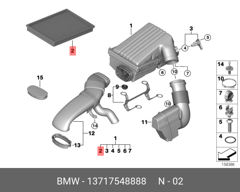 Фильтр воздушный   BMW арт. 13717548888