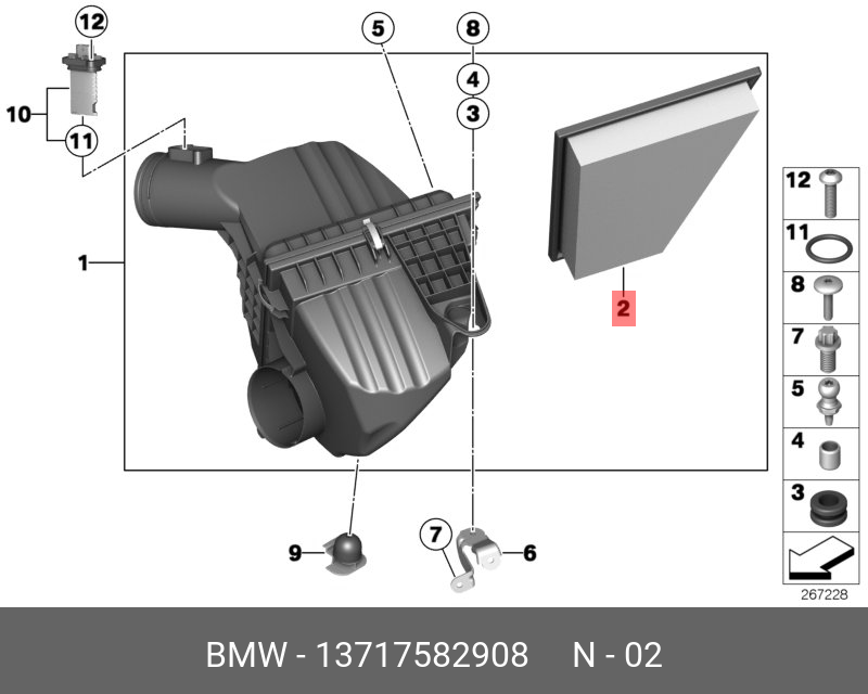 Фильтр воздушный   BMW арт. 13717582908