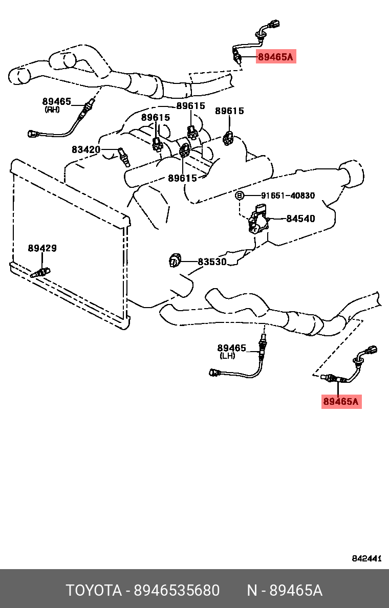 89465-35680 TOYOTA LEXUS Датчик кислородный (лямбда-зонд) - купить в  Калининграде | Япония-Авто