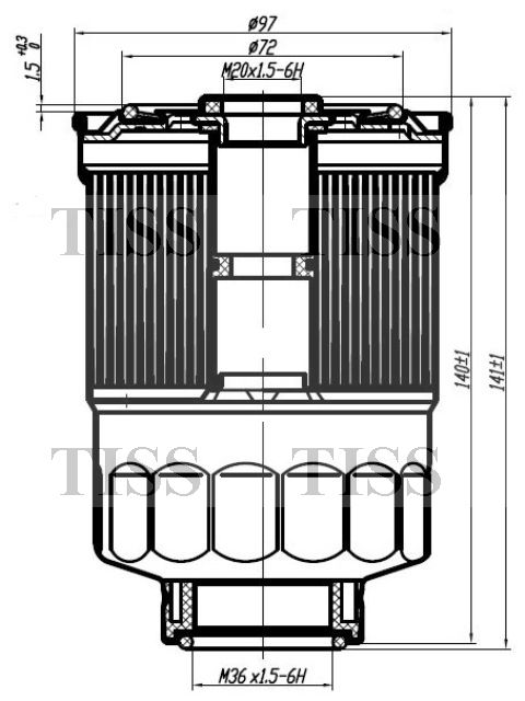 Фильтр топливный diesel (под датчик воды pda200 м36х1.5)