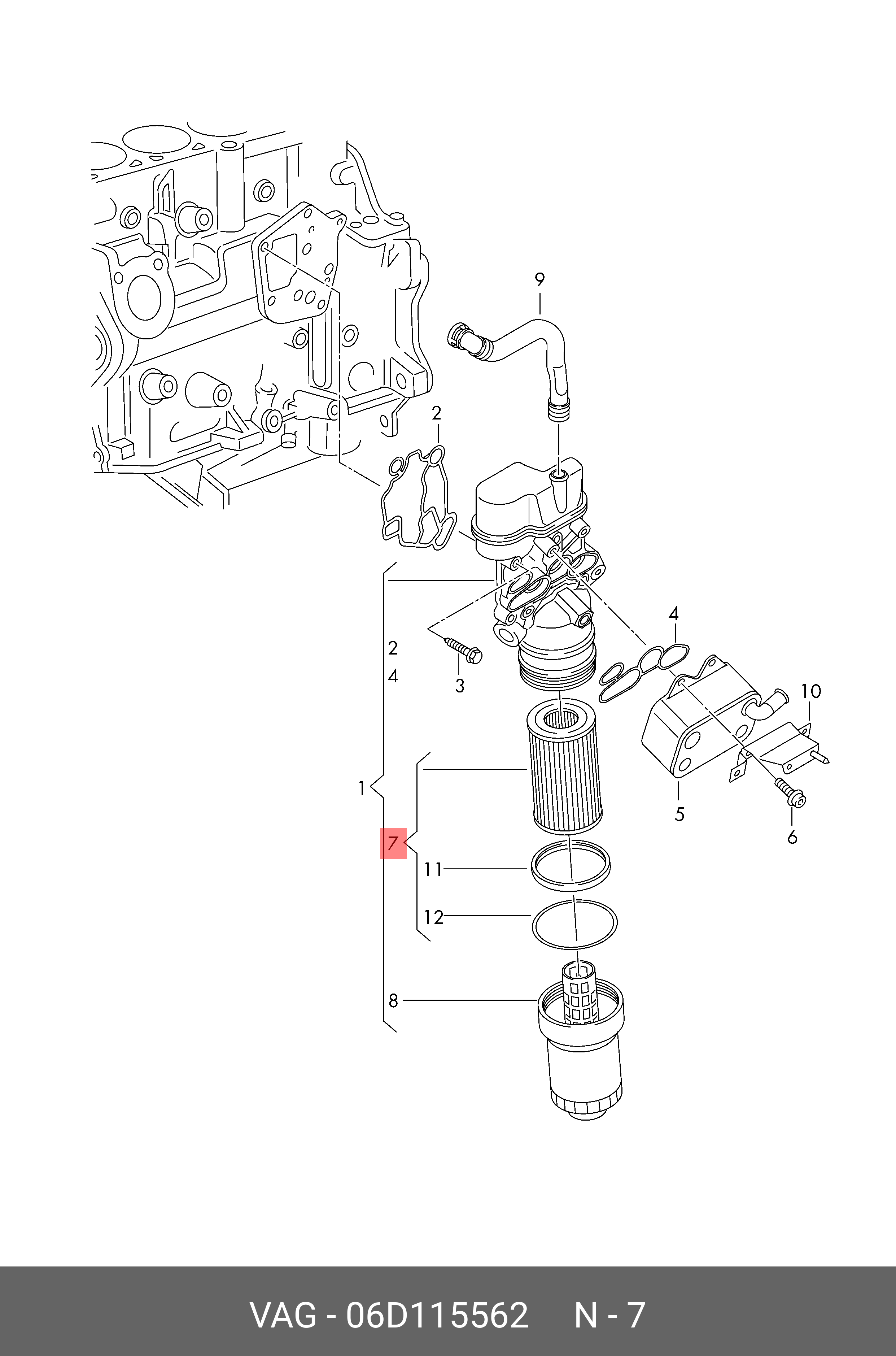 Фильтр масляный двигателя   VAG арт. 06D115562