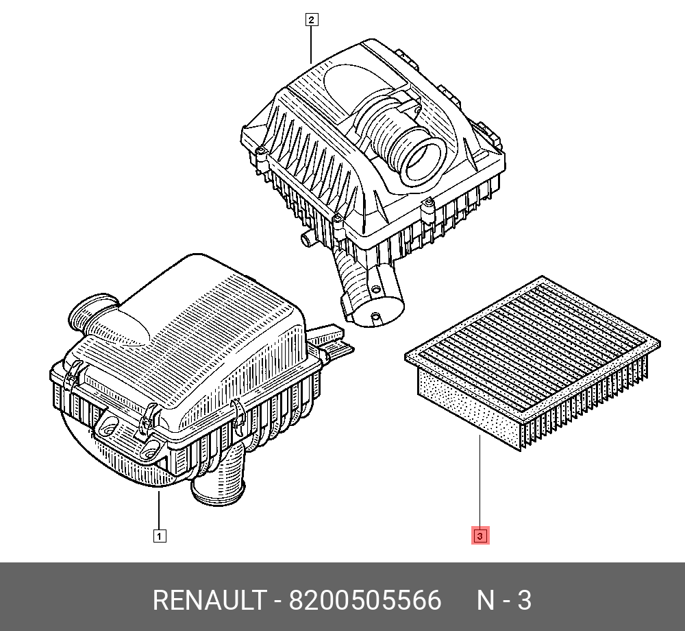 Фильтр воздушный   RENAULT арт. 8200505566
