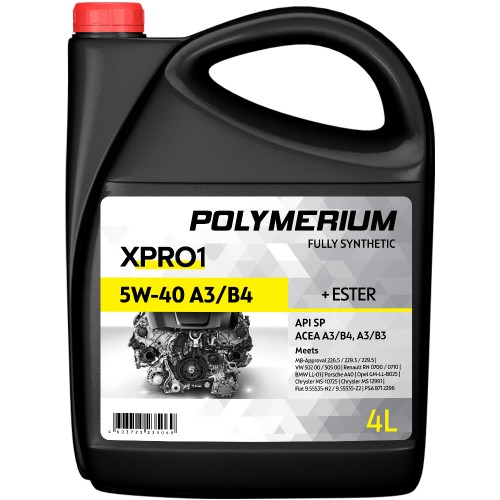 масло моторное "POLYMERIUM XPRO1 5W-40 API SP, ACEA A3/B4, VW 502.00/505.00", 1 л.