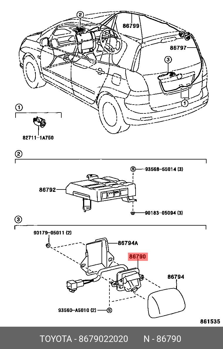 86790-22020 КАМЕРА TOYOTA LEXUS купить, цена в Екатеринбурге