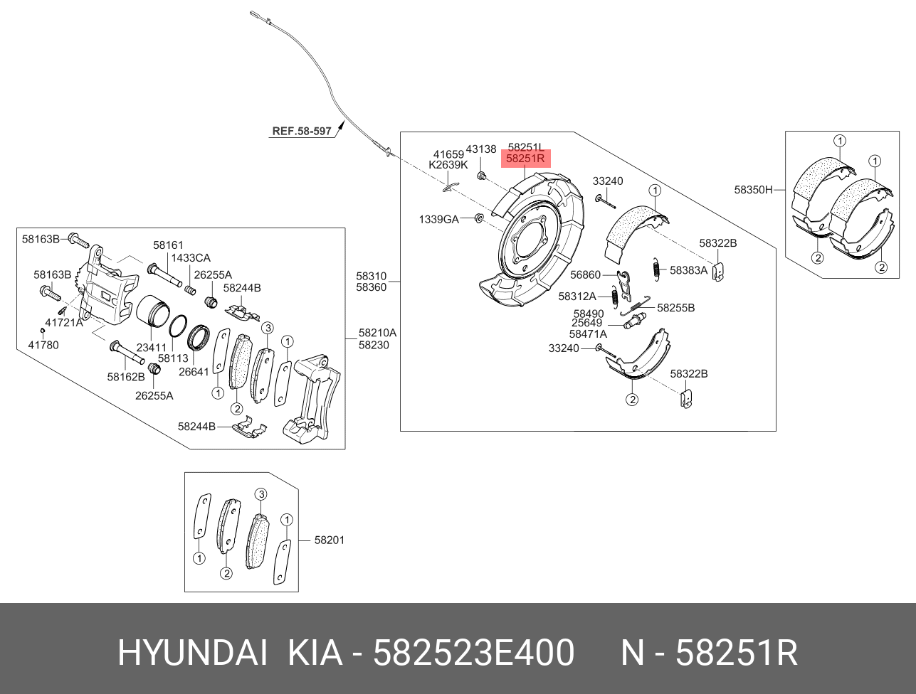 582523E400 Hyundai/Kia PLATE ASSY-BRAKE, RH - купить, цена в  Санкт-Петербурге