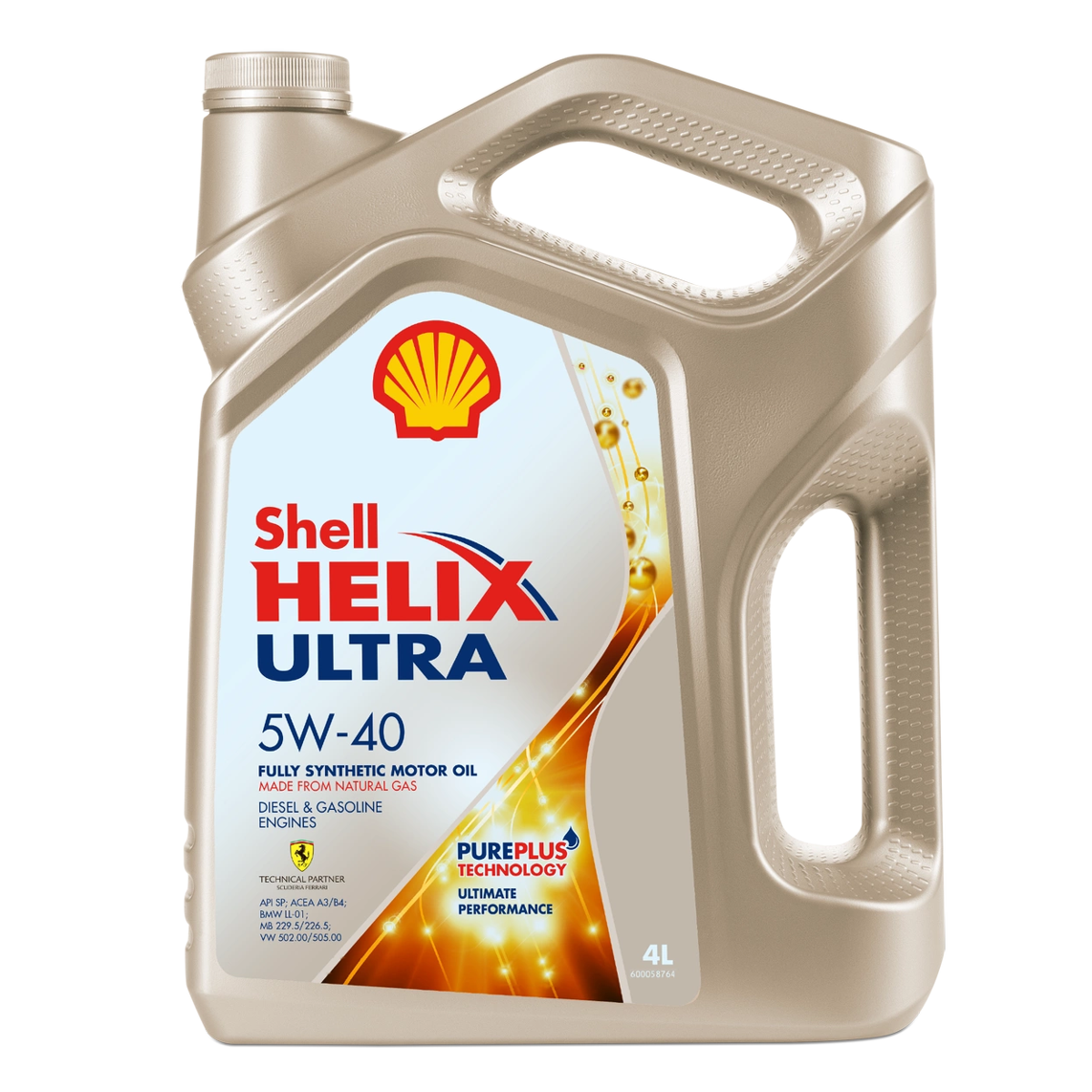 Масло моторное "SHELL Helix Ultra 5W-40 API SN;CF; ACEA A3;B3;B4", 4л
