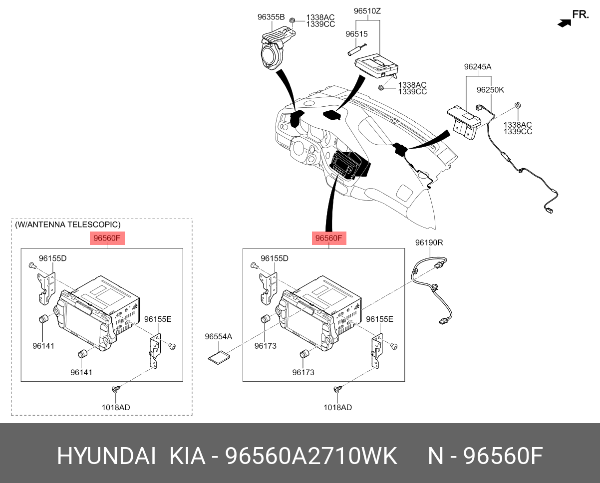 96560A2710WK МУЛЬТИМЕДИЙНОЕ УСТРОЙСТВО C Ж/К ЭКРАНОМ (RADIO CD MP3  НАВИГАЦИЯ ВИДЕО) HYUNDAI KIA купить, цена в Челябинске