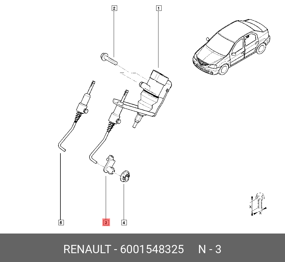 6001548325 RENAULT фиксатор тяги колдуна