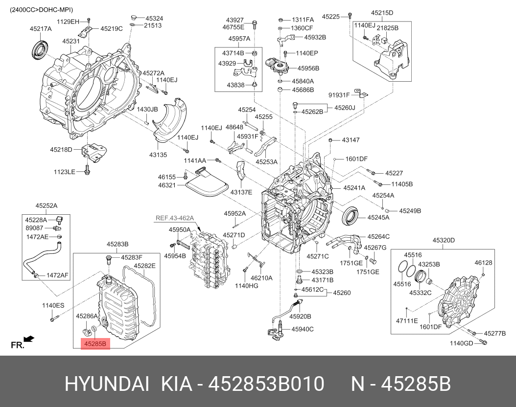 Кольцо уплотнительное крышки масляного картера кпп (Hyundai/Kia) 452853B010