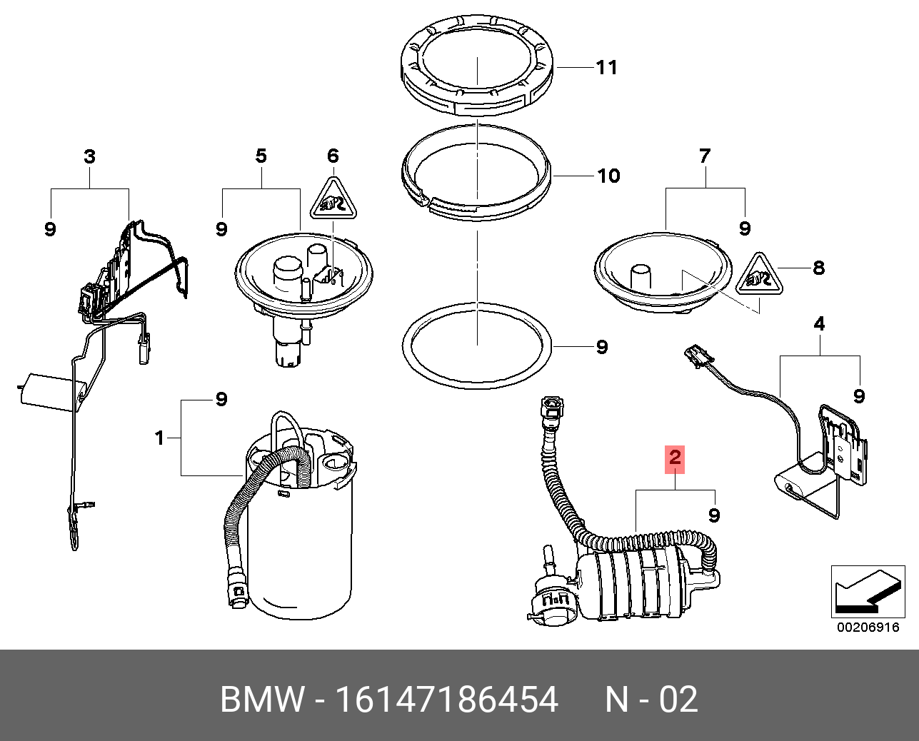 Фильтр топливный   BMW арт. 16147186454