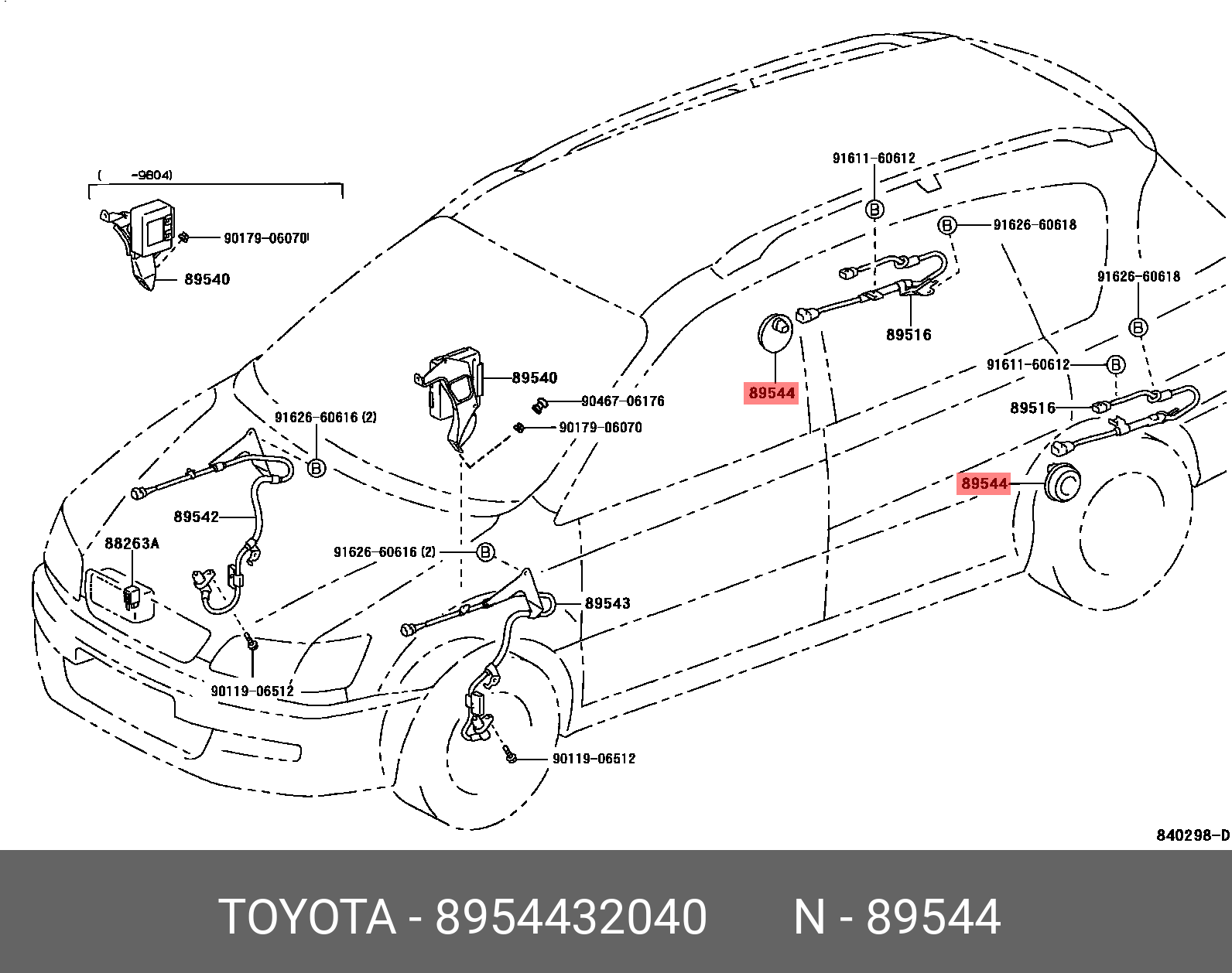 8954432040 (89544-32040) TOYOTA LEXUS Датчик абс | Купить запчасть