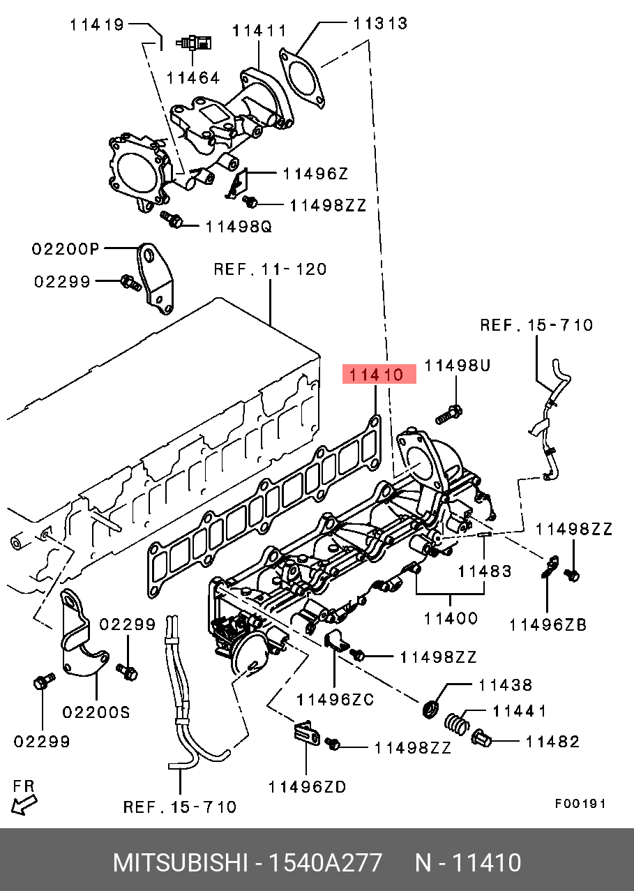 1540A277 Прокладка коллектора MITSUBISHI купить, цена в Челябинске