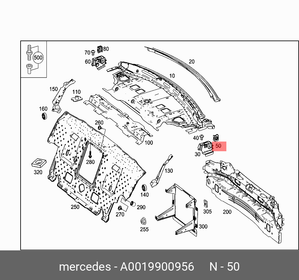 A0019900956 MERCEDES закладная гайка - купить, цена в Санкт-Петербурге