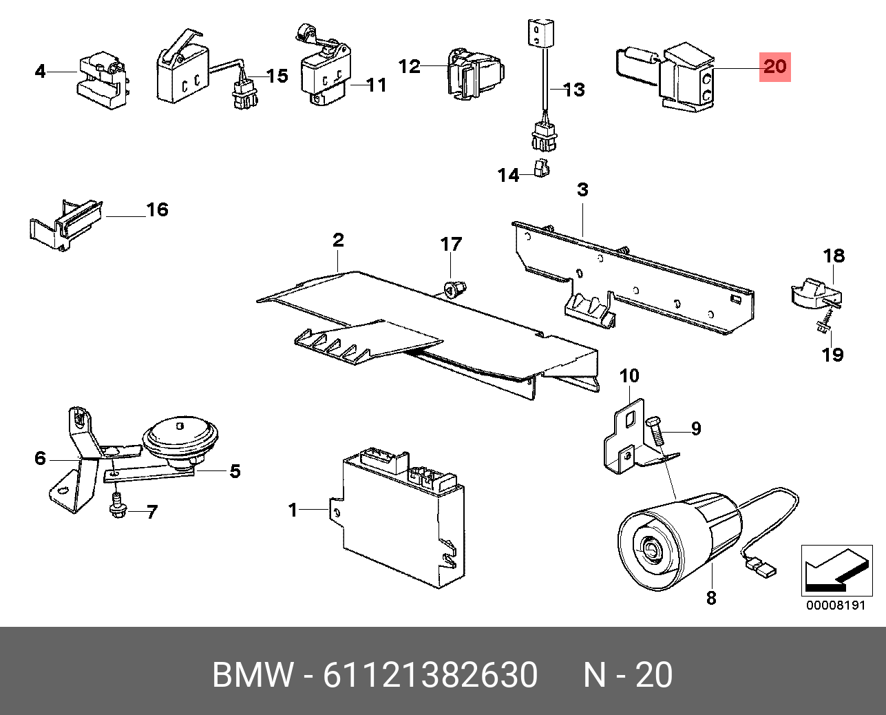 61 12 1 382 630 BMW Соединительный элемент