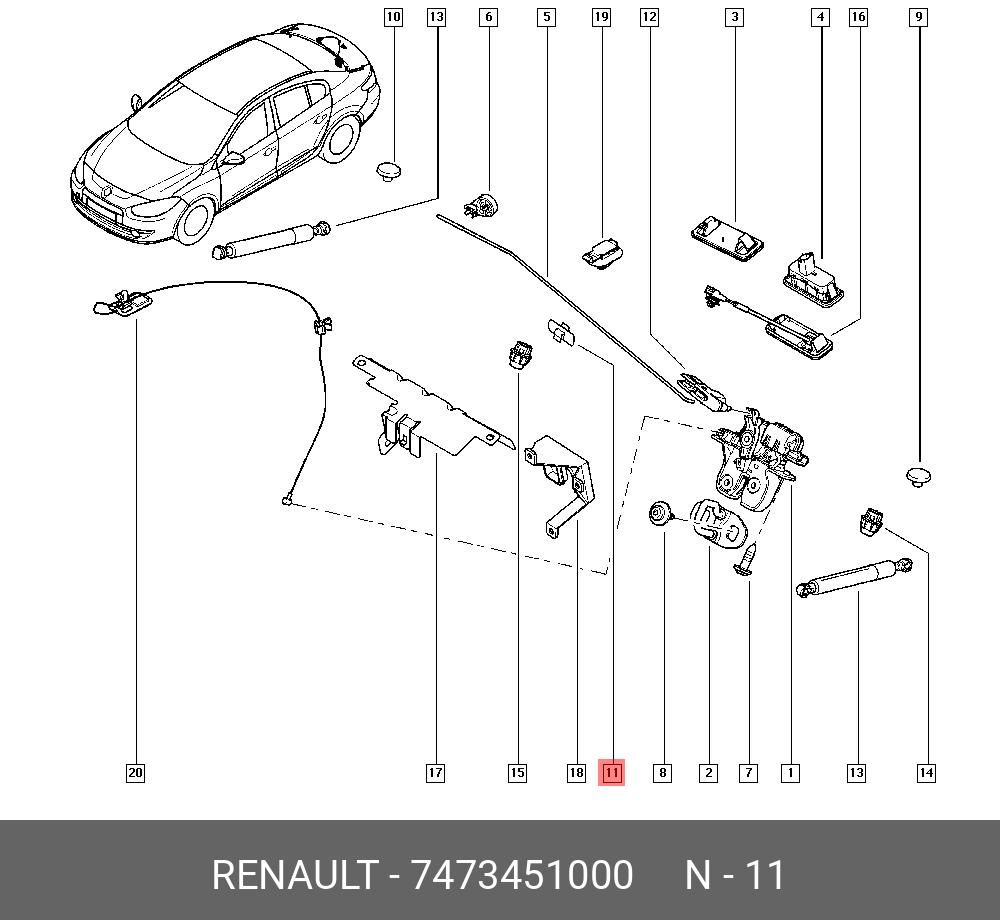 7473451000 ДЕРЖАТЕЛЬ ТОРСИОНА БАГАЖНИКА (ПЛАС) RENAULT купить, цена в  Екатеринбурге