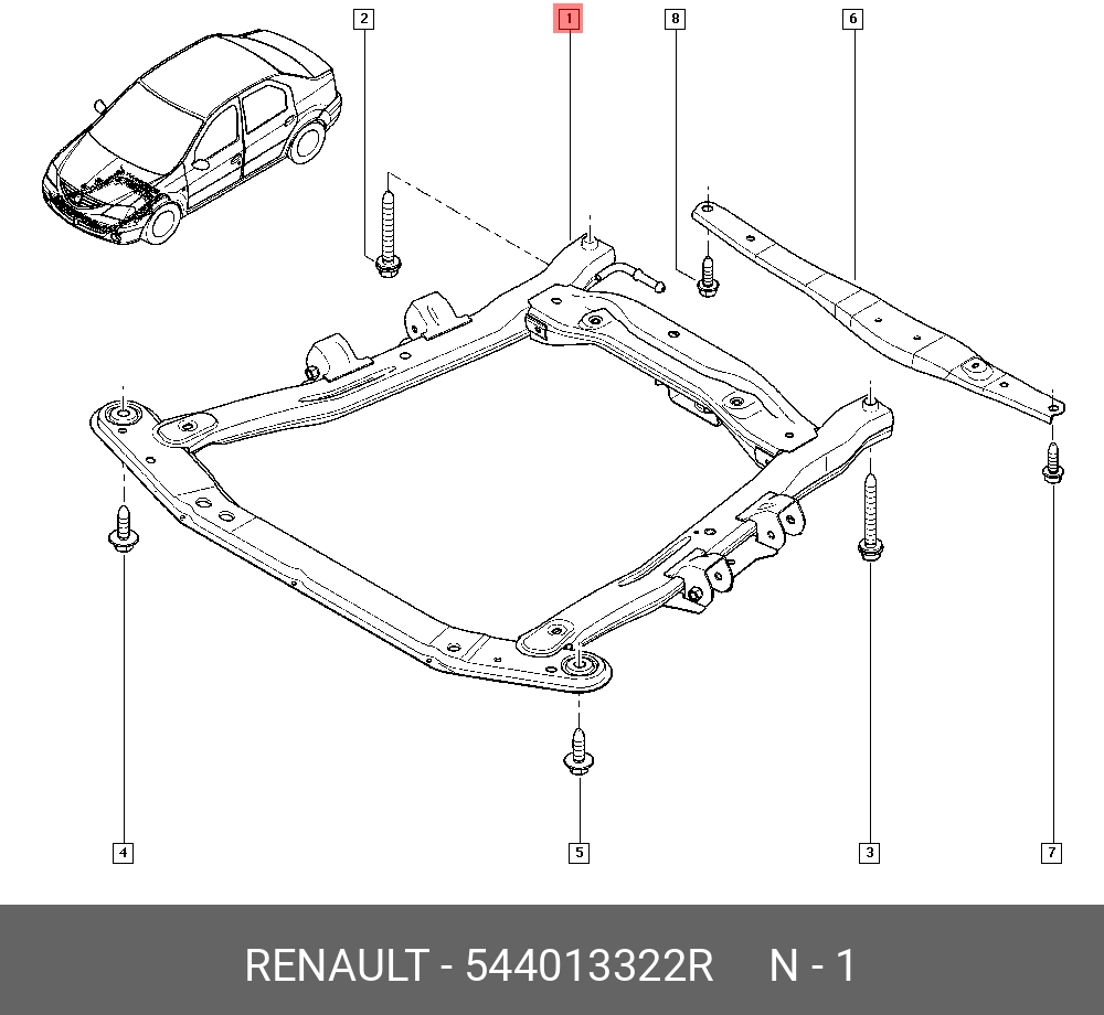 Подрамник рено меган 2 схема