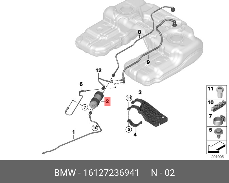 Фильтр топливный С наружным топливным фильтром   BMW арт. 16127236941