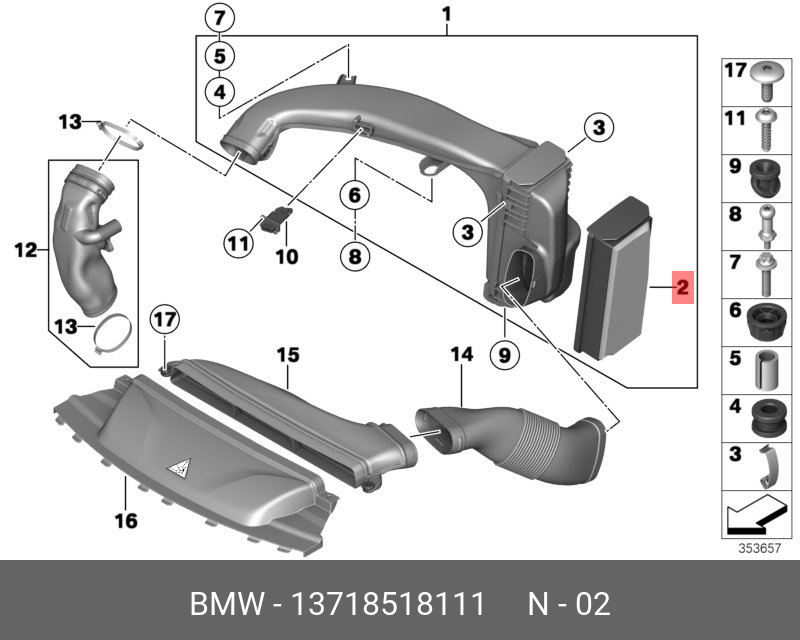 Фильтр воздушный   BMW арт. 13 71 8 518 111