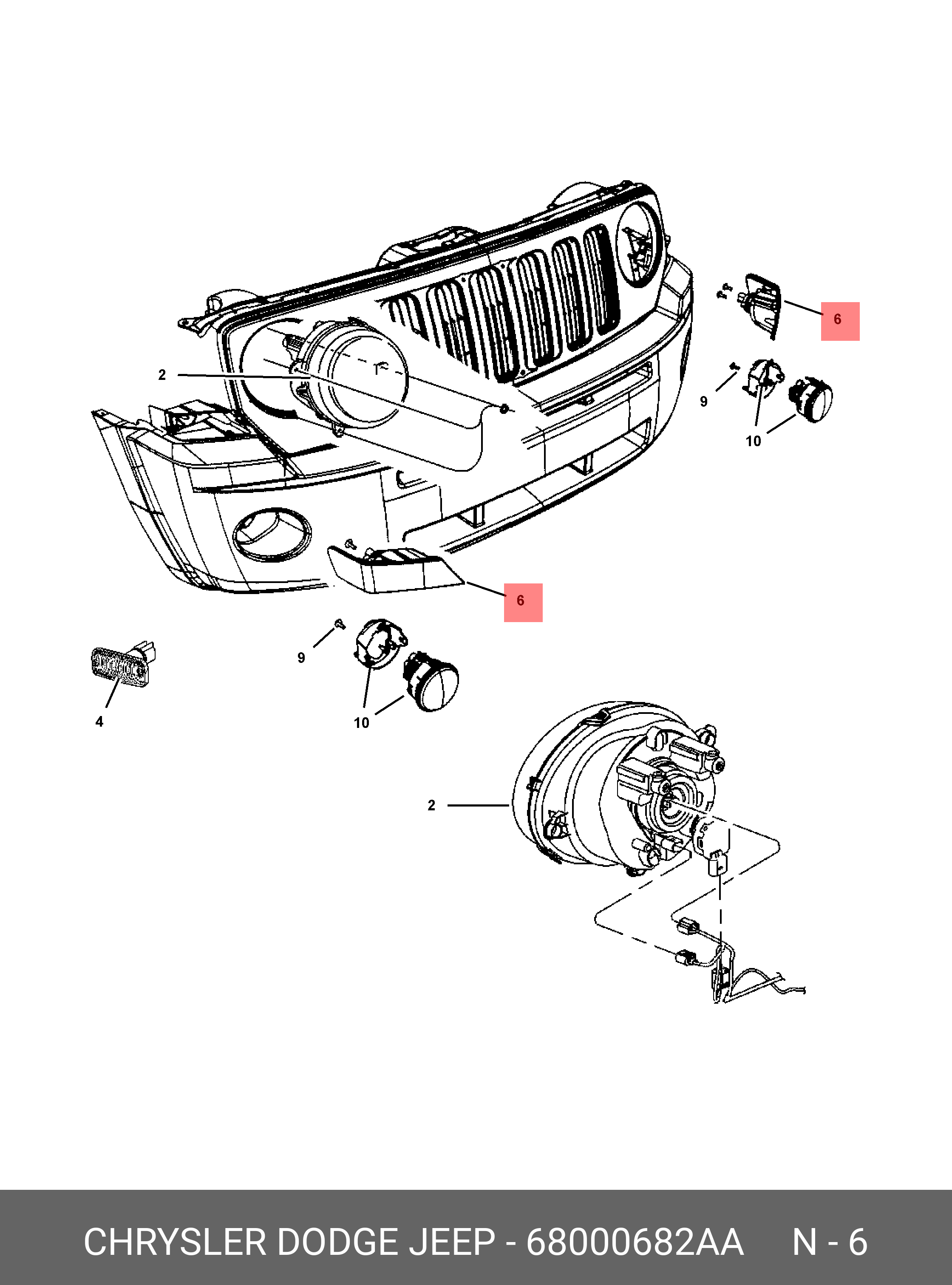 Купить LAMP, PARK AND TURN SIGNAL 68000 682AA производителя CHRYSLER DODGE  JEEP в part-line.ru в Иваново по выгодной цене!