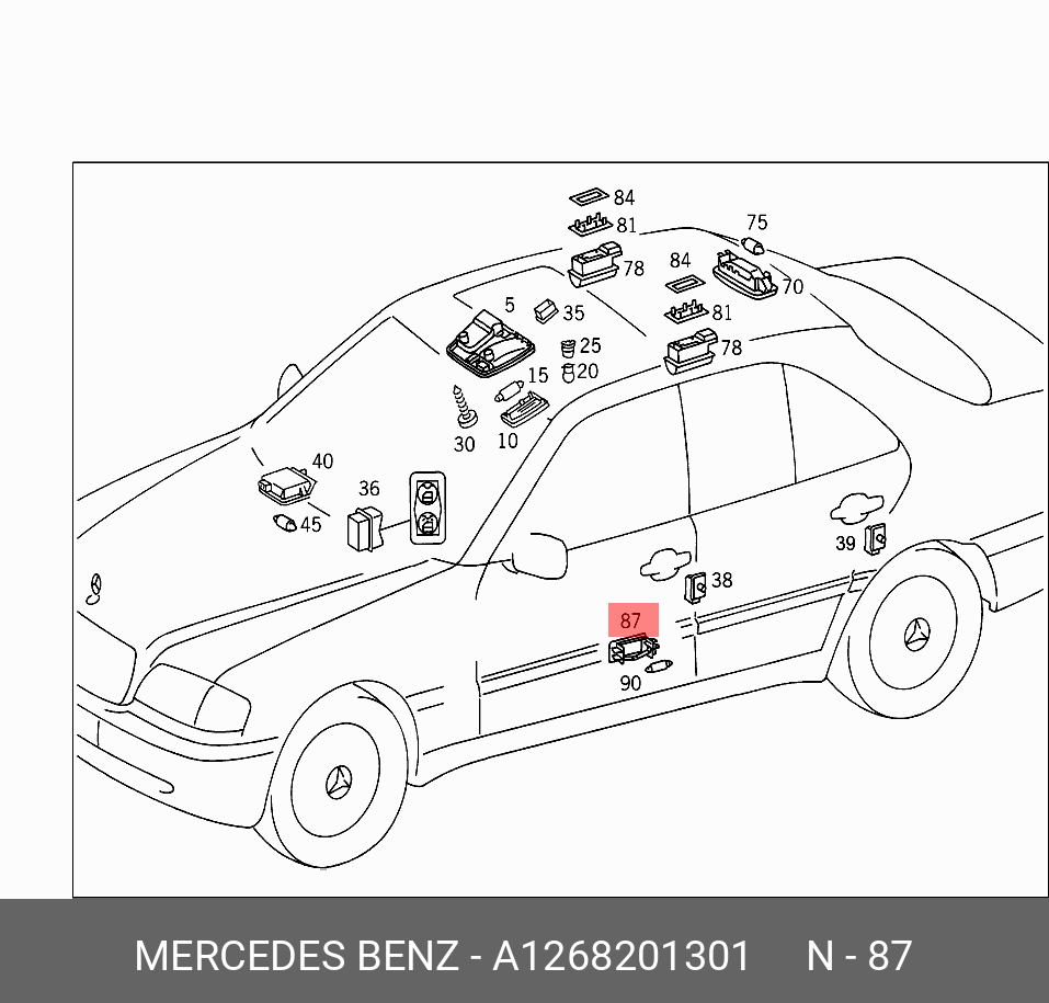 W124 плафон схема